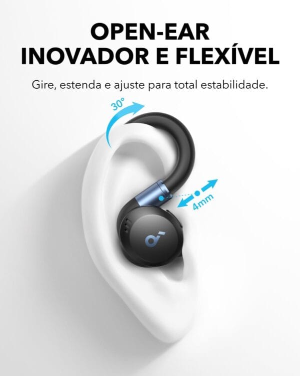 Soundcore Sport X20 da Anker: Fone de Ouvido Sem Fio para Treinos com Ganchos Ajustáveis, Cancelamento de Ruído e 48H de Bateria - Imagem 3