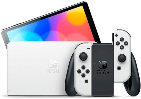 Nintendo Switch OLED Branco, 64GB, Tela 7", Bateria até 9h, Porta LAN, Áudio Aprimorado, Joy-Con com Suporte. - Imagem 4