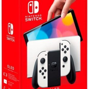 Nintendo Switch OLED Branco, 64GB, Tela 7", Bateria até 9h, Porta LAN, Áudio Aprimorado, Joy-Con com Suporte.